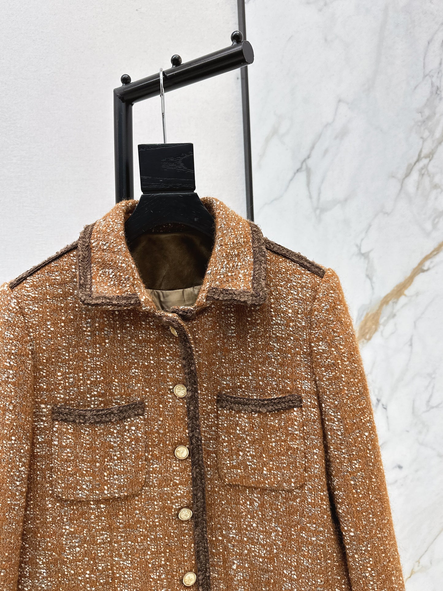 Woven woolen woolen woolen coat