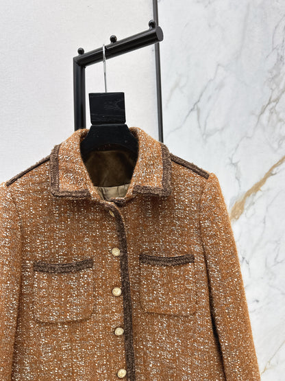 Woven woolen woolen woolen coat