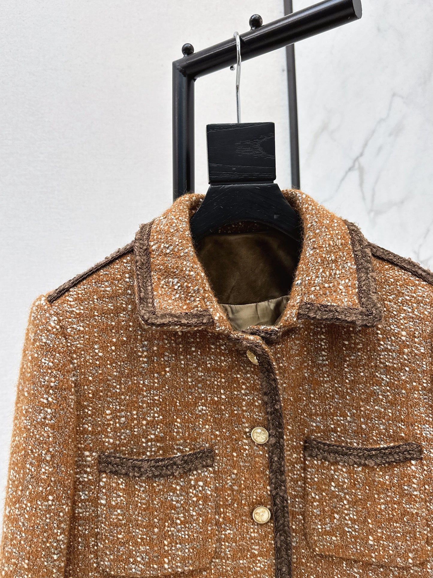 Woven woolen woolen woolen coat