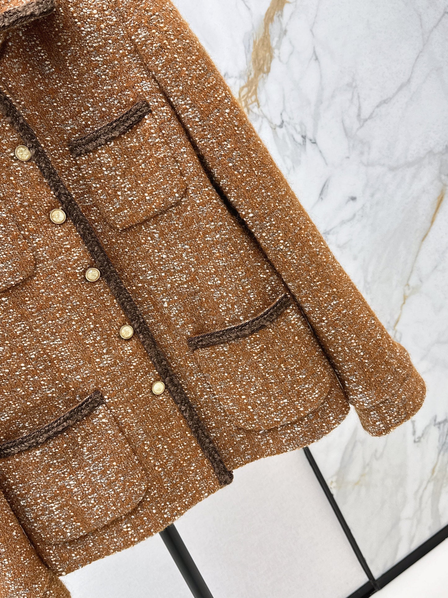Woven woolen woolen woolen coat