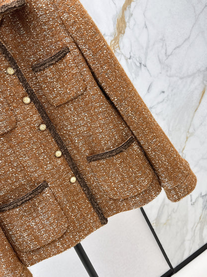 Woven woolen woolen woolen coat