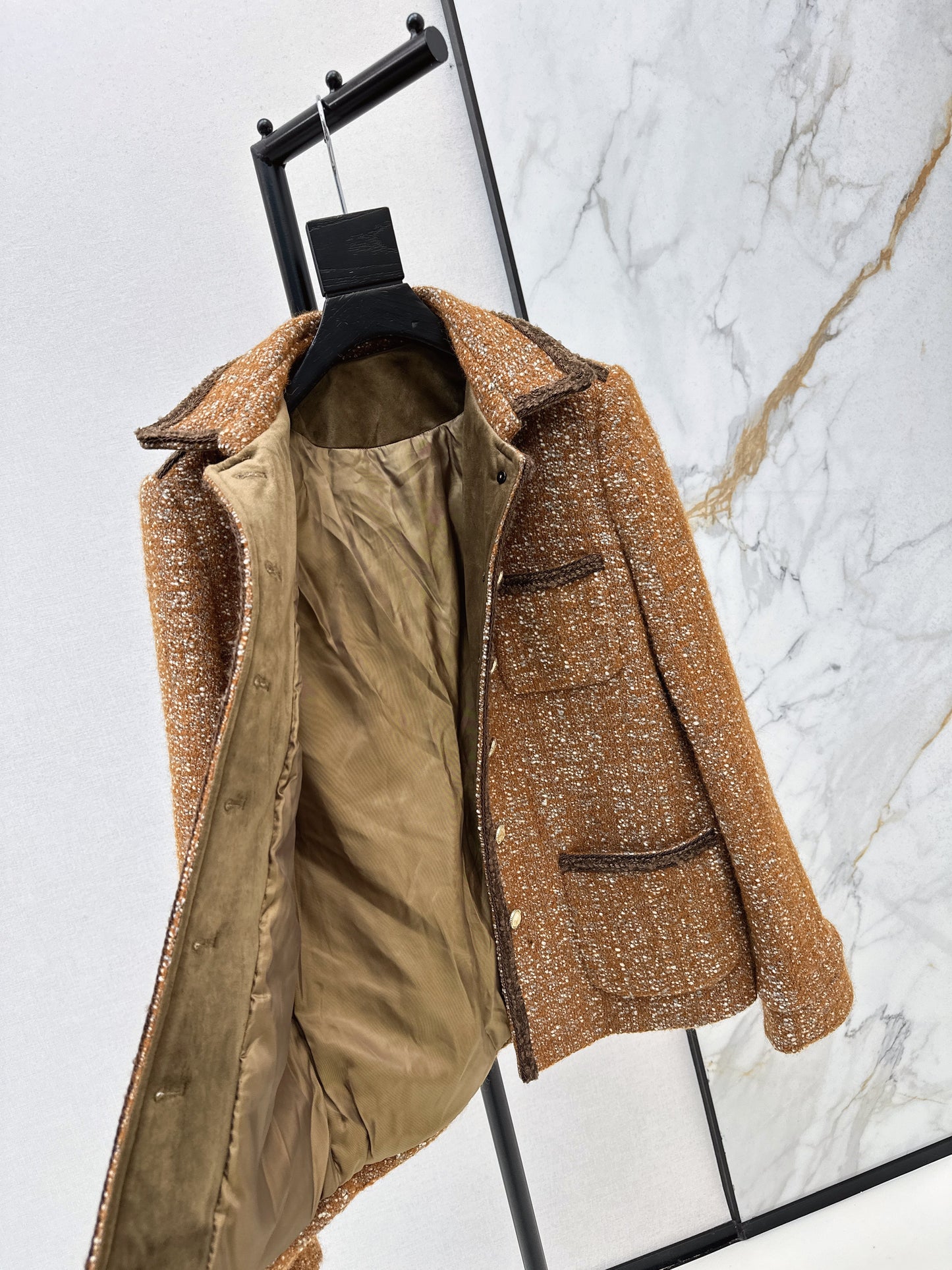 Woven woolen woolen woolen coat