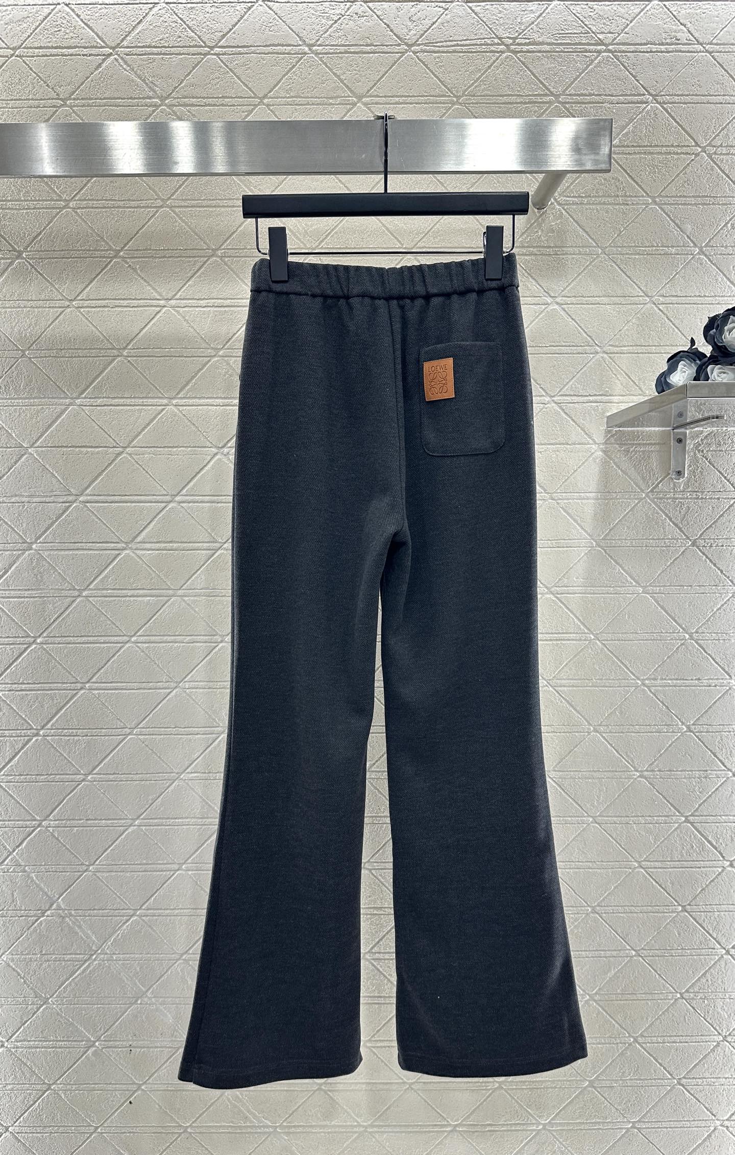 Micro pull drawstring straight leg pants