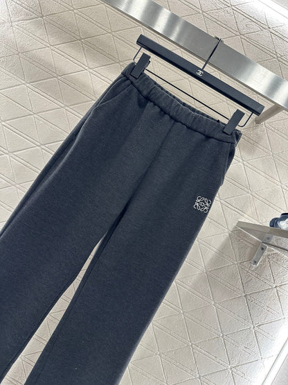 Micro pull drawstring straight leg pants
