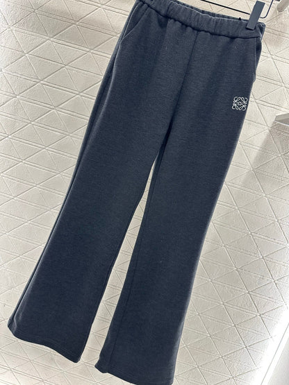 Micro pull drawstring straight leg pants