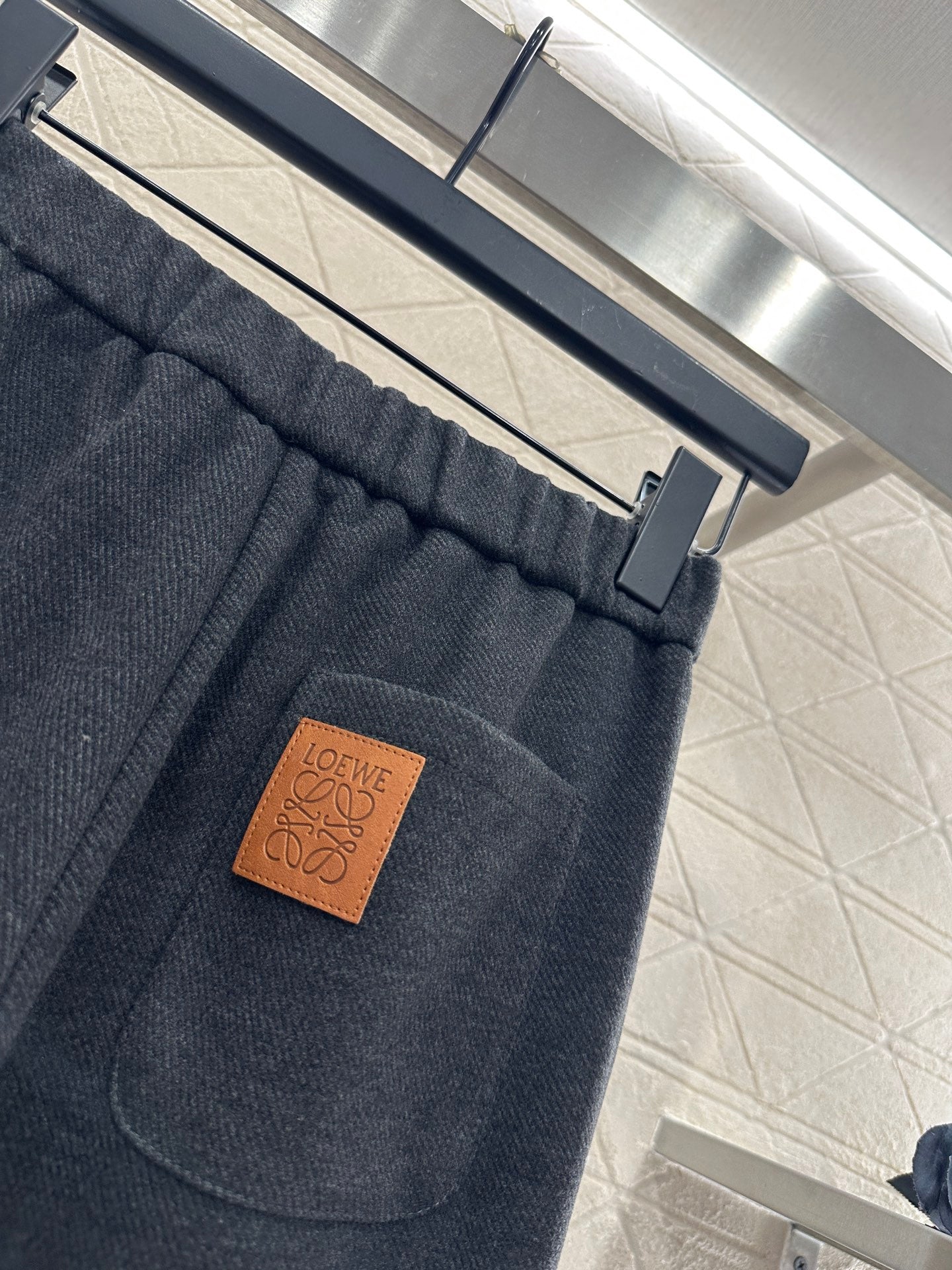 Micro pull drawstring straight leg pants