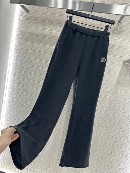 Micro pull drawstring straight leg pants