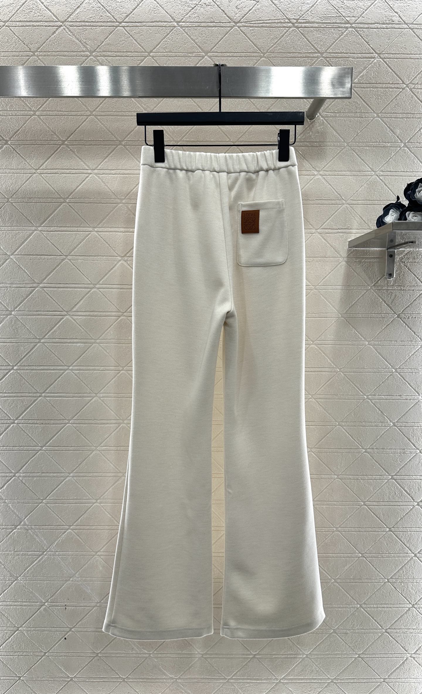 Micro pull drawstring straight leg pants