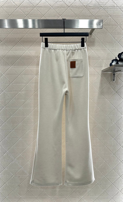Micro pull drawstring straight leg pants