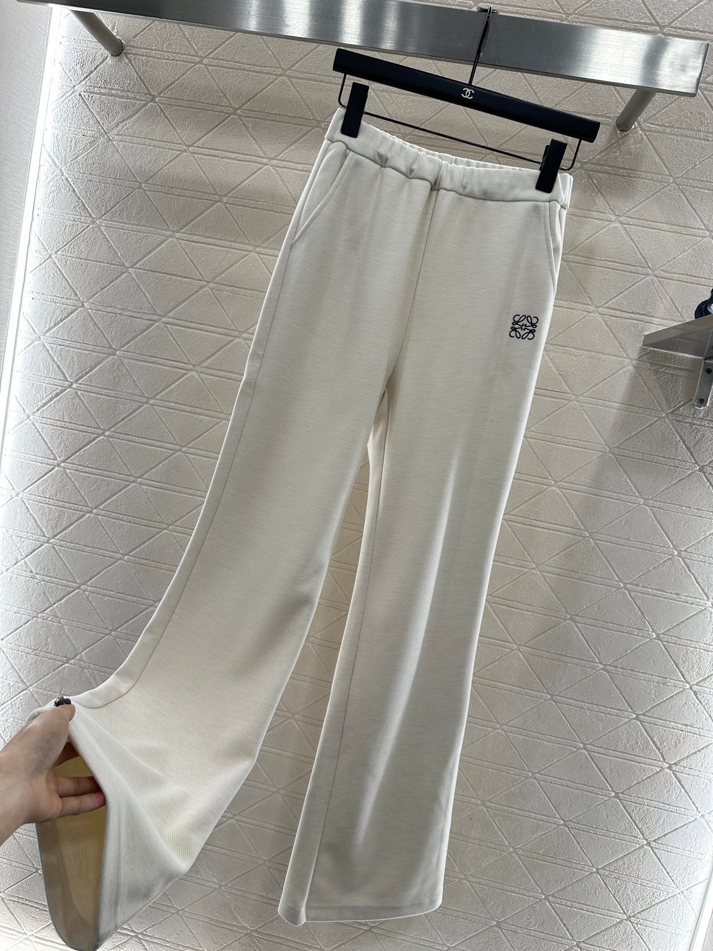 Micro pull drawstring straight leg pants