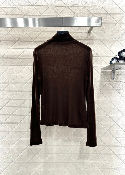 Slim fit letter high neck base shirt