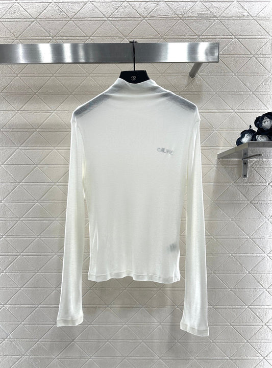 Slim fit letter high neck base shirt