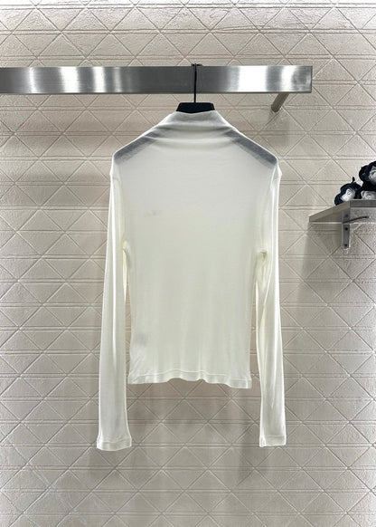 Slim fit letter high neck base shirt