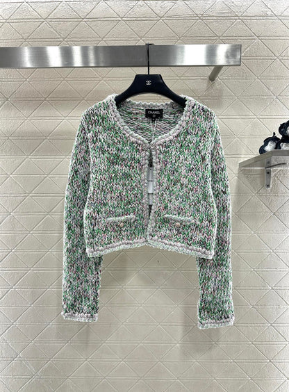 Handmade edge tied knitted cardigan