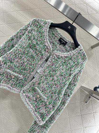 Handmade edge tied knitted cardigan