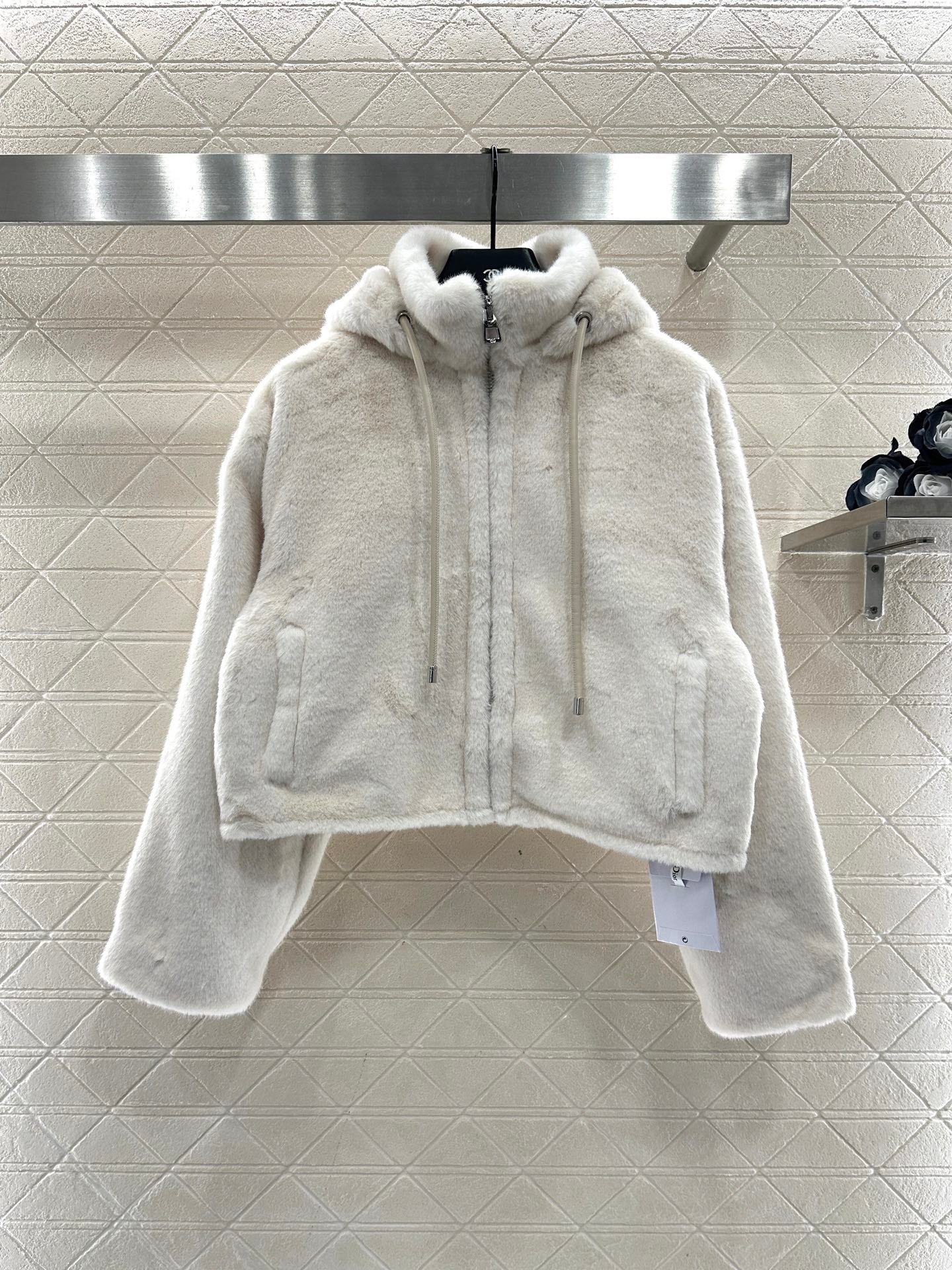 Hooded mink coat