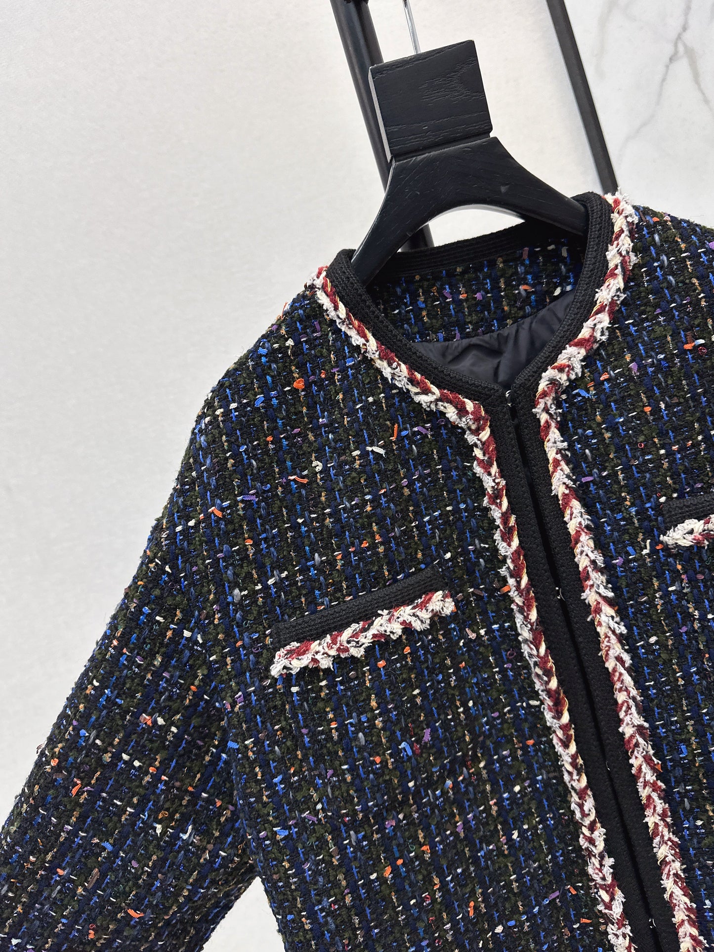 Thousand bird grid woolen woolen white goose down coat