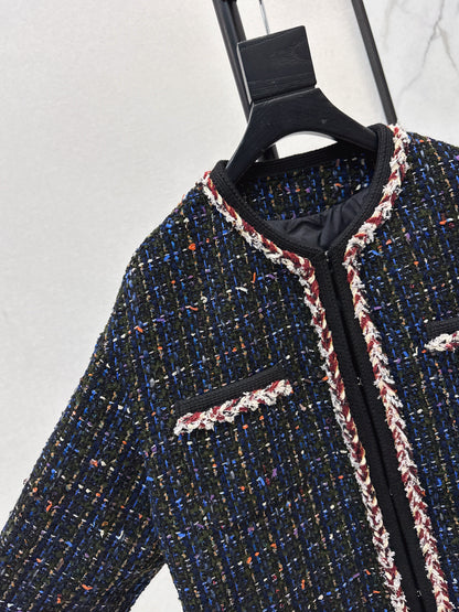 Thousand bird grid woolen woolen white goose down coat