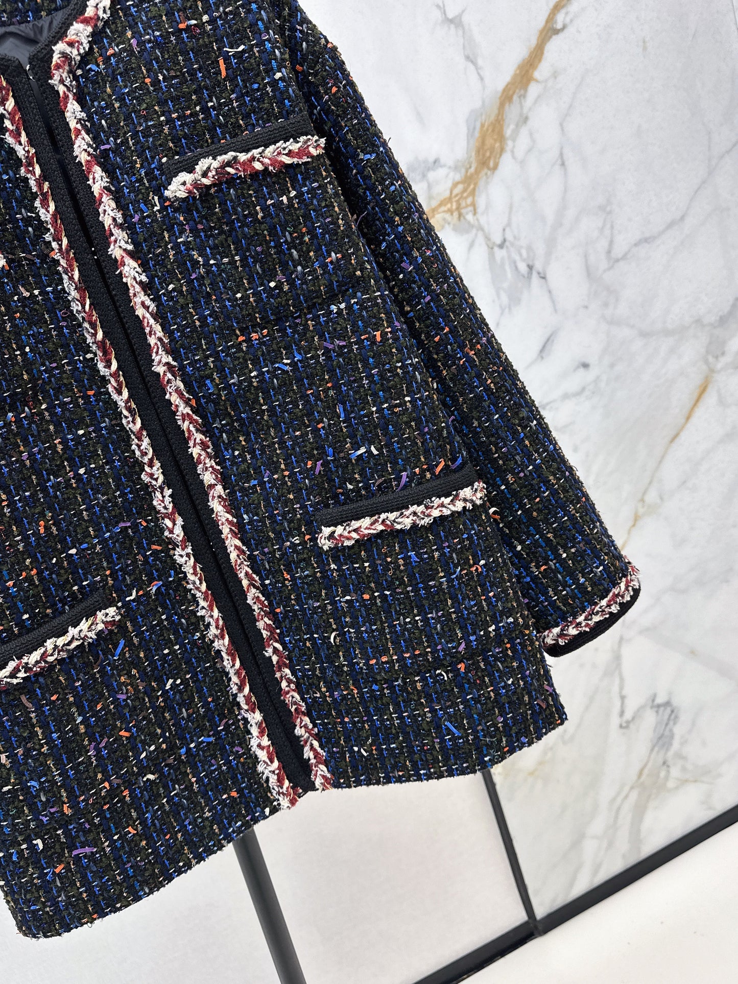 Thousand bird grid woolen woolen white goose down coat