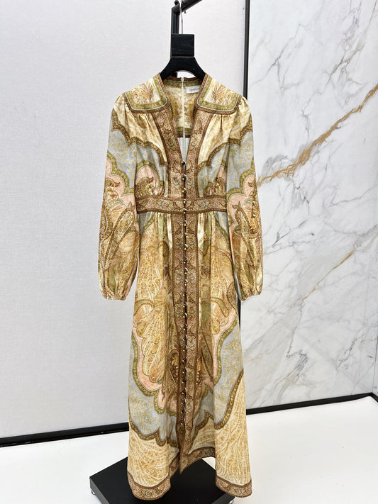 Holiday style printed dress
