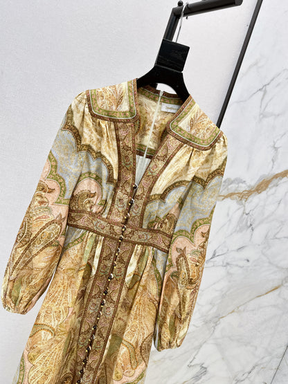 Holiday style printed dress
