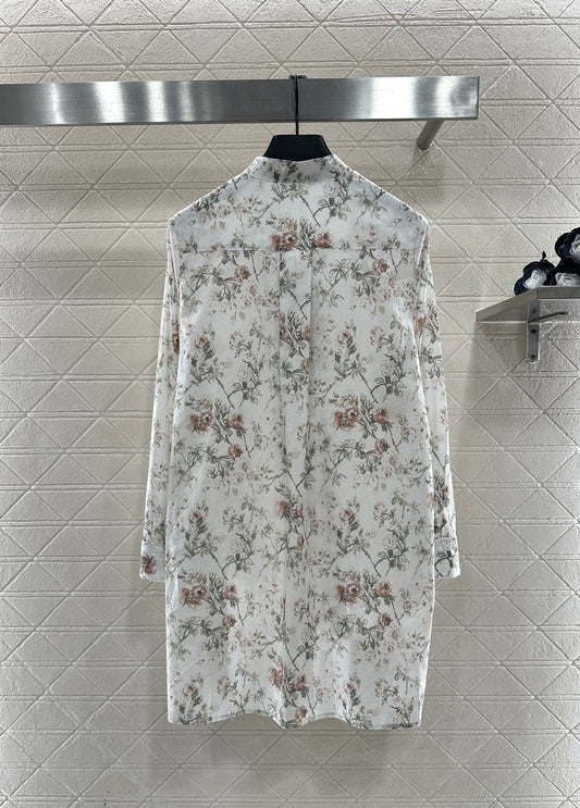 Stacked collar floral shirt