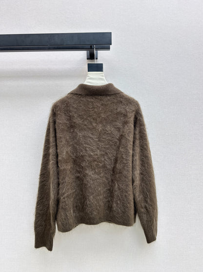 Sparkling woven decorative V-neck sweater