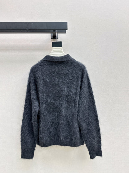 Sparkling woven decorative V-neck sweater
