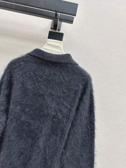 Sparkling woven decorative V-neck sweater