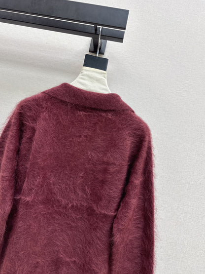 Sparkling woven decorative V-neck sweater