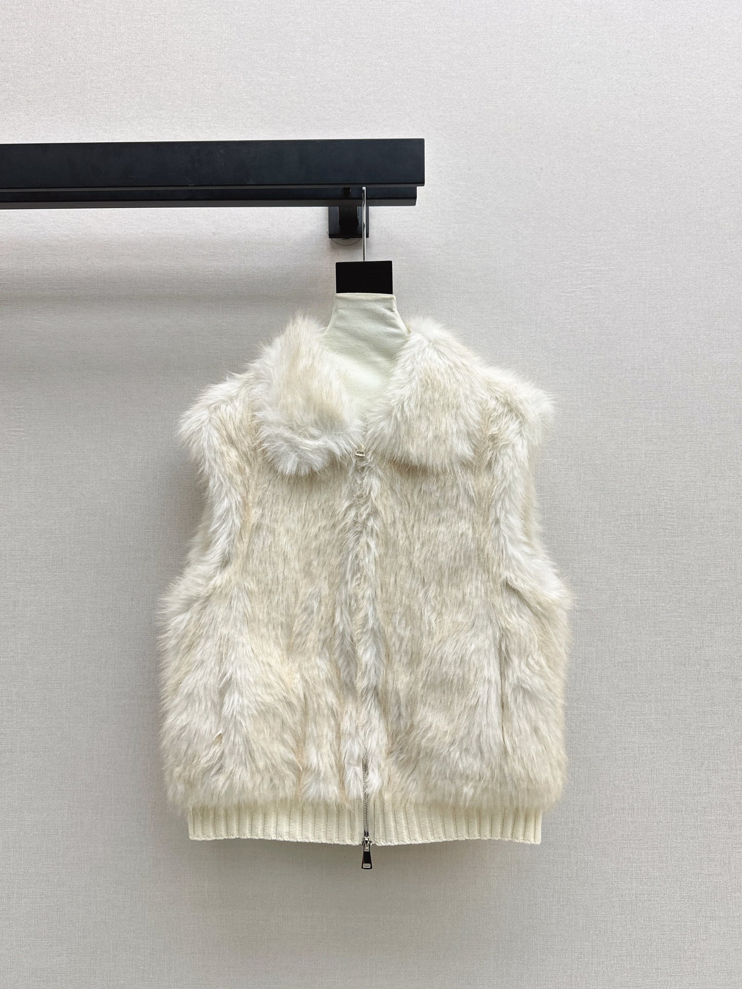 Fox fur patchwork lapel jacket