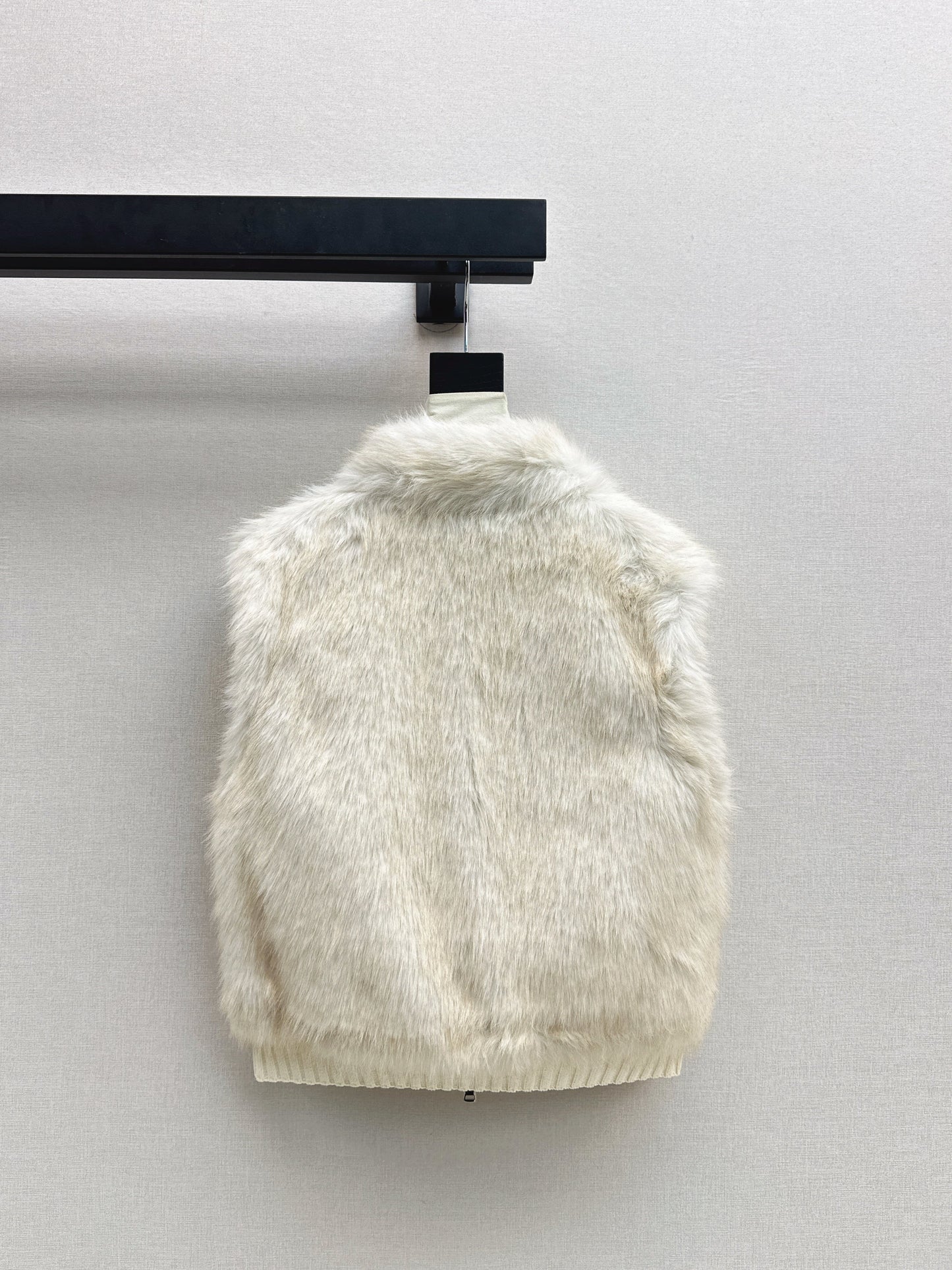 Fox fur patchwork lapel jacket