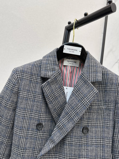 Striped double breasted suit jacket