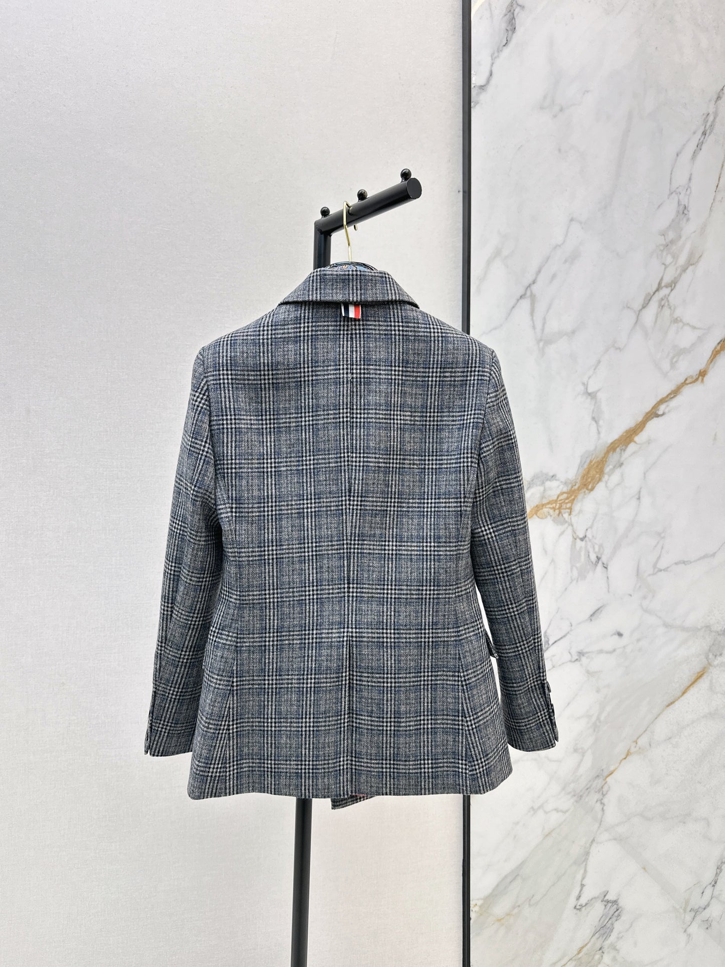 Striped double breasted suit jacket