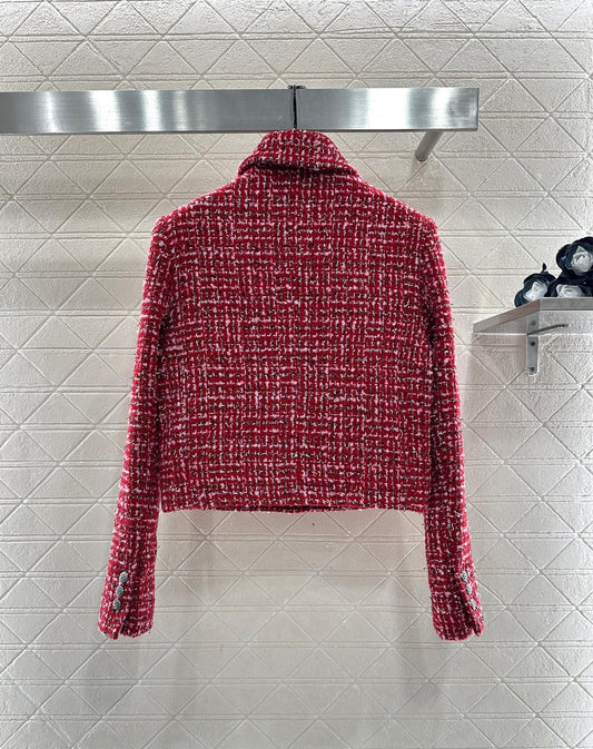 Camellia flower brooch woven jacket