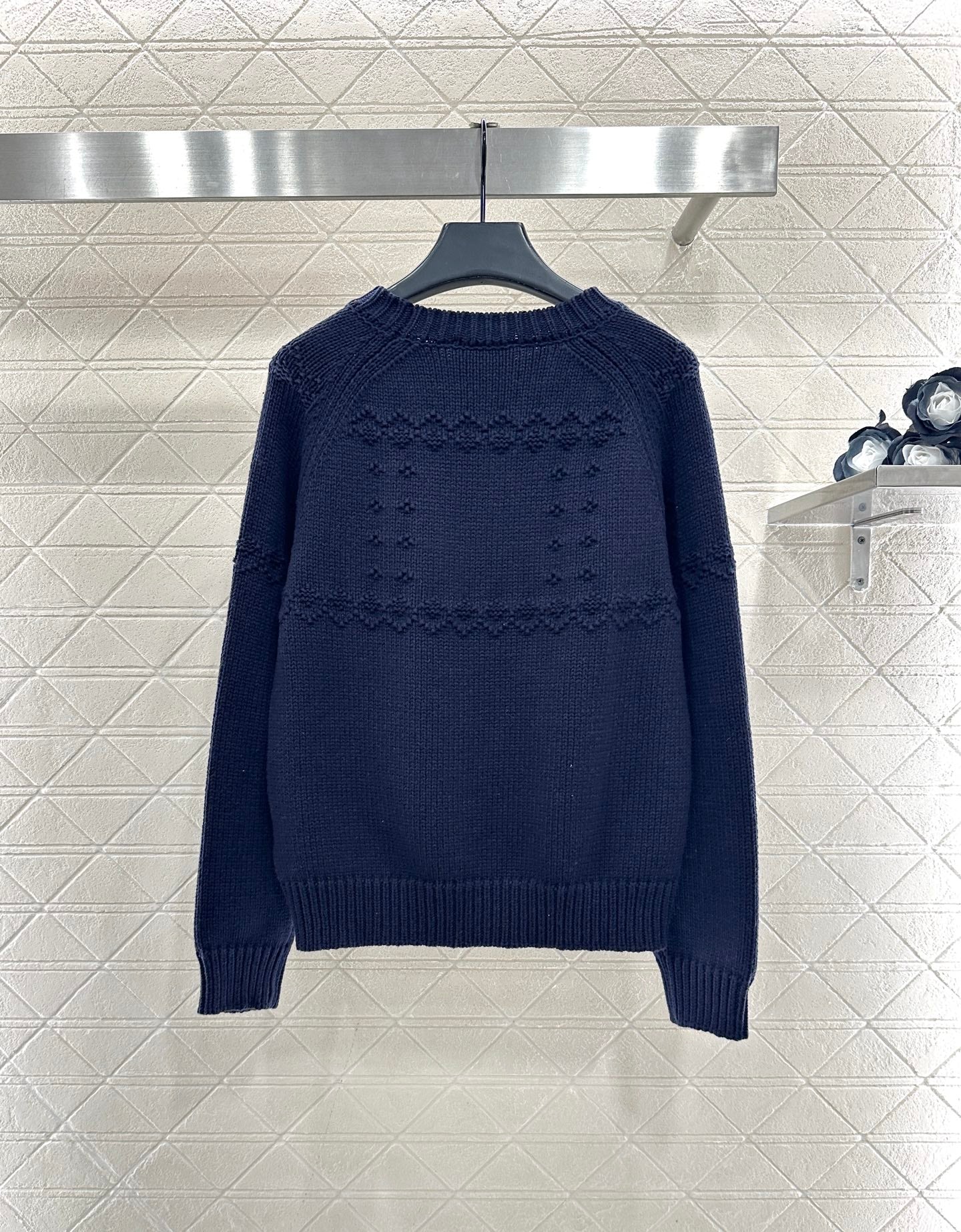 Embroidered crochet sweater