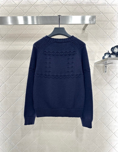 Embroidered crochet sweater