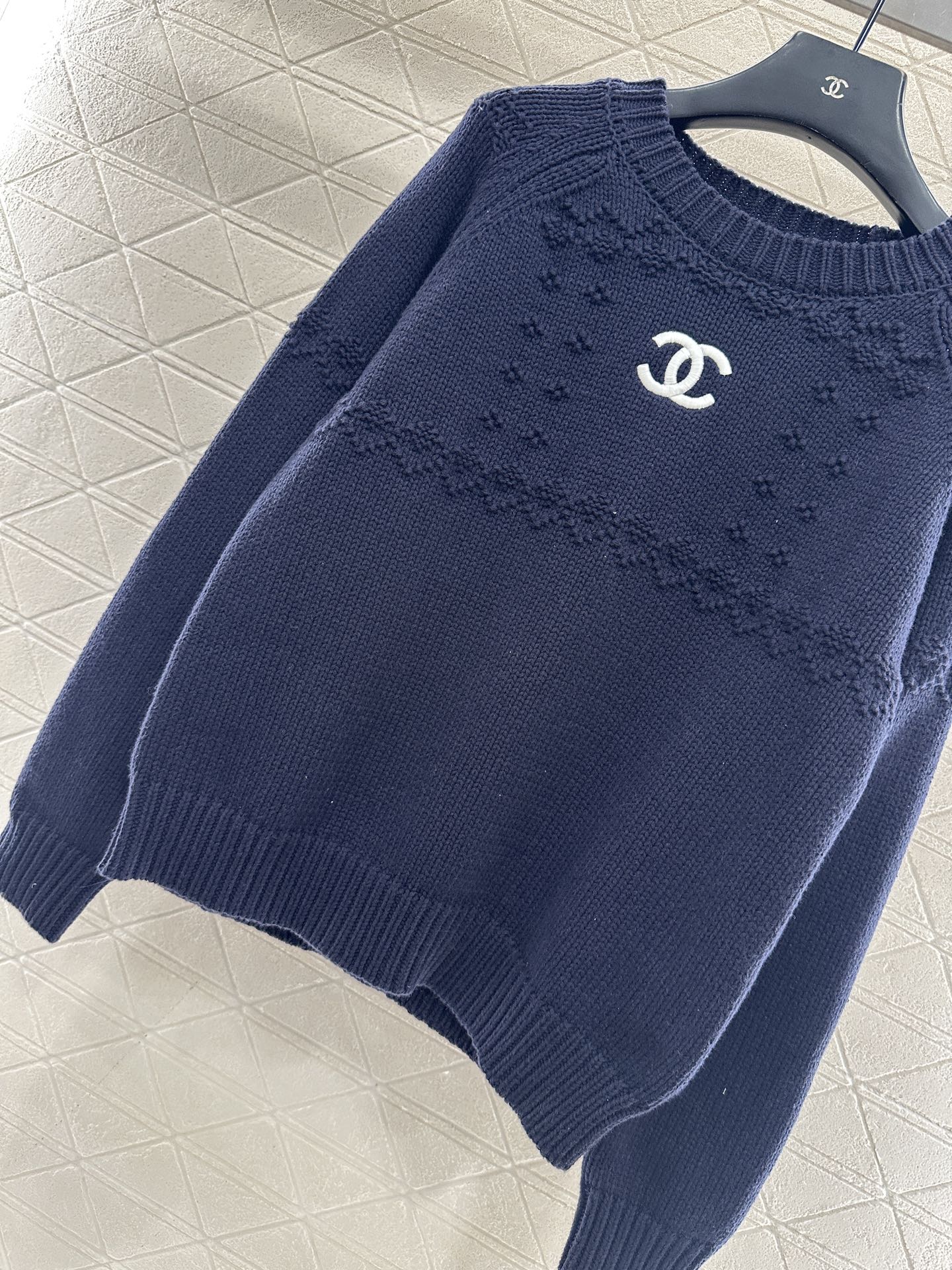 Embroidered crochet sweater