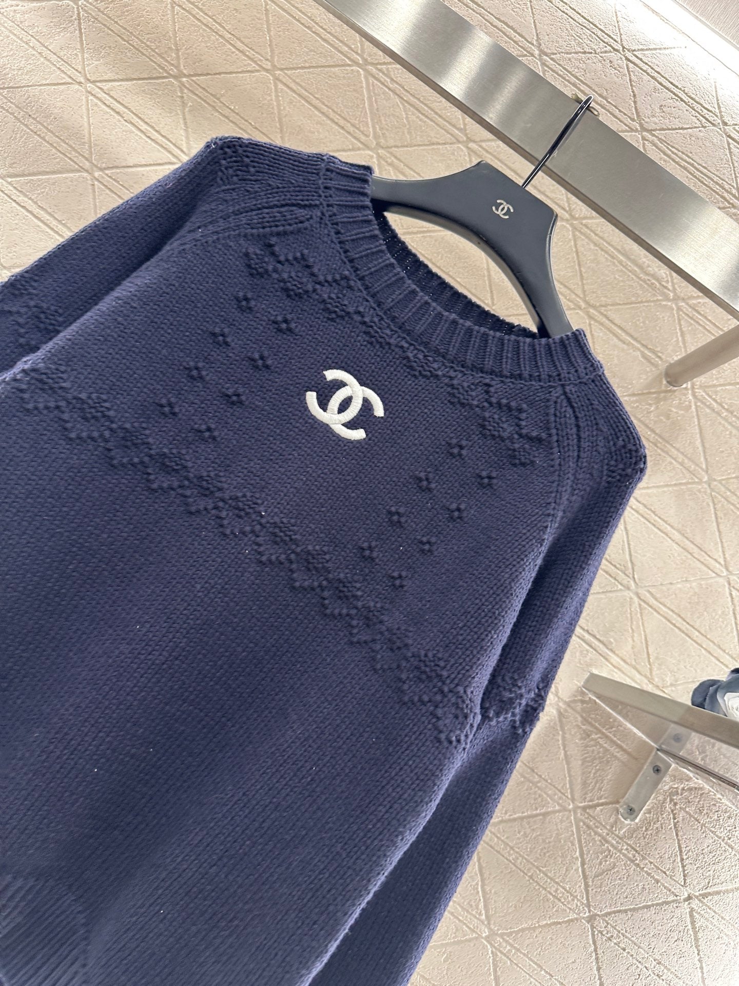 Embroidered crochet sweater