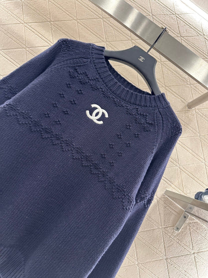 Embroidered crochet sweater