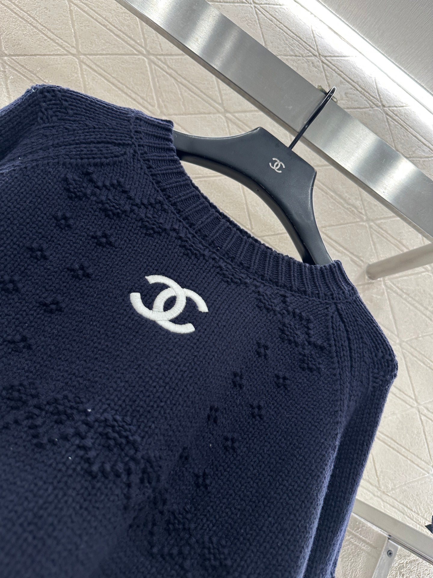 Embroidered crochet sweater