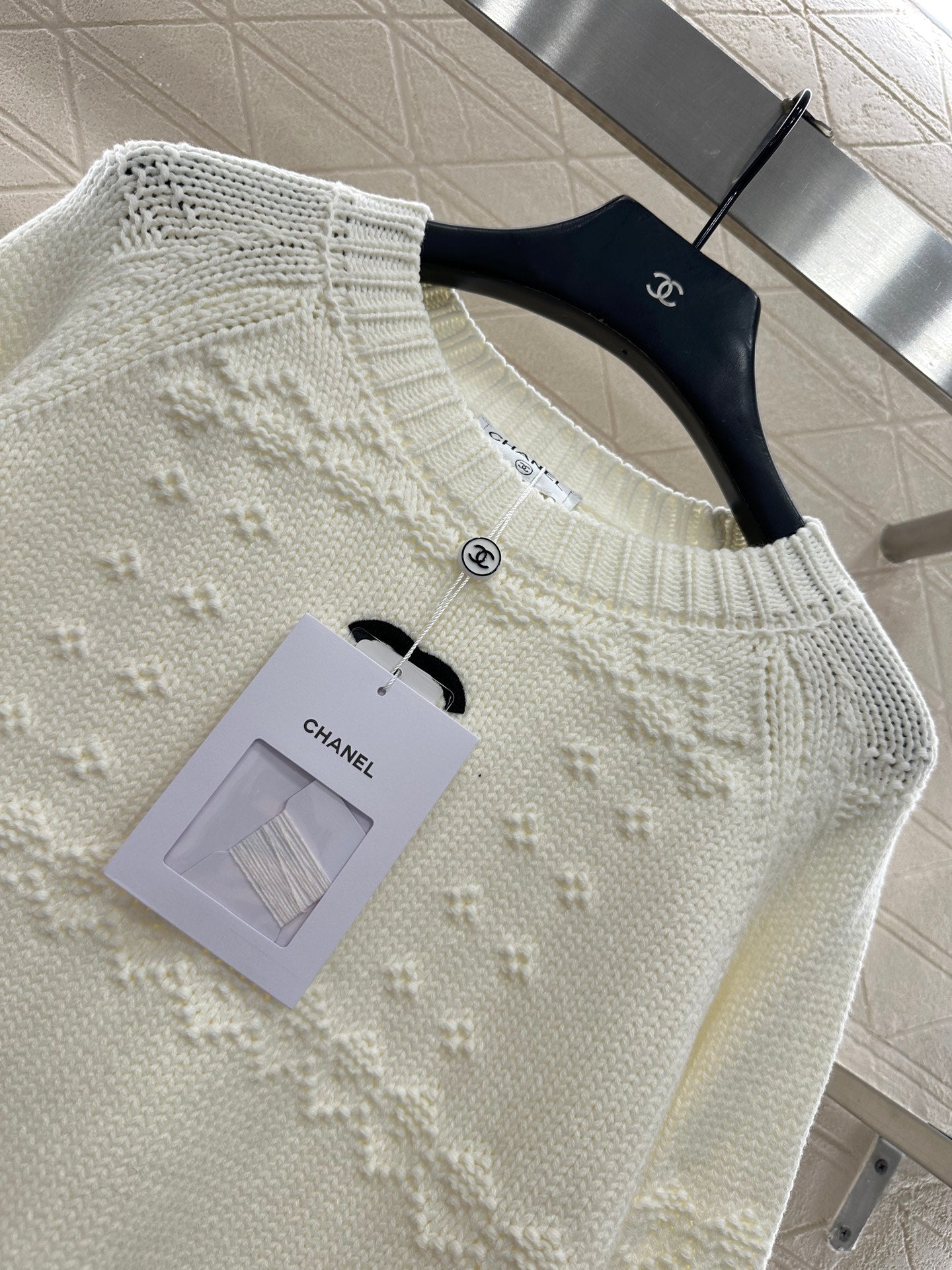 Embroidered crochet sweater