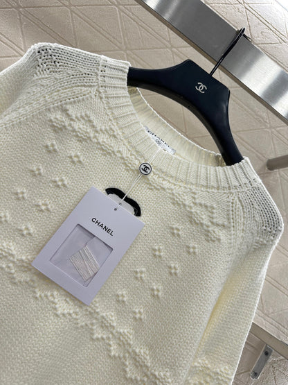 Embroidered crochet sweater