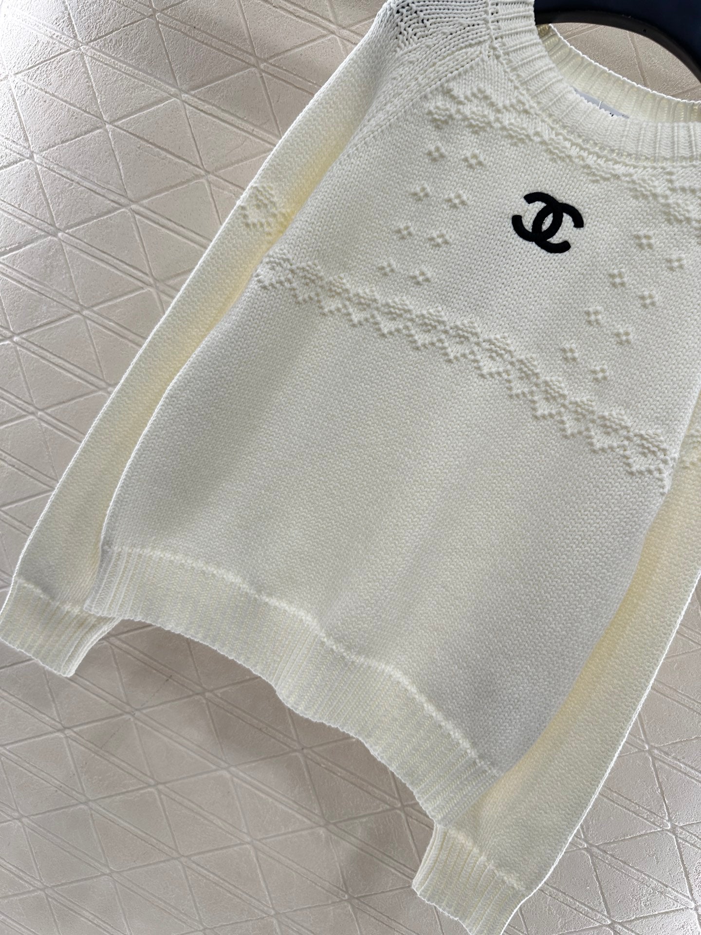 Embroidered crochet sweater