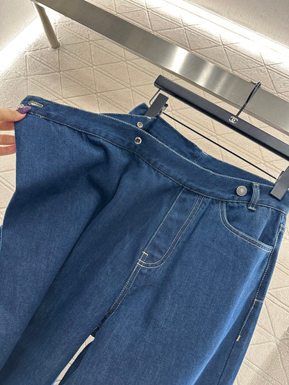Deconstructing wide leg denim pants