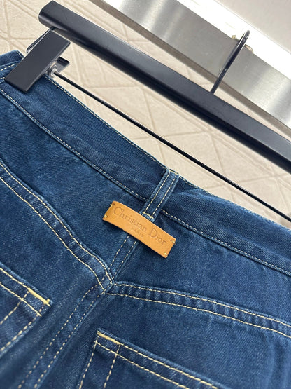 Deconstructing wide leg denim pants