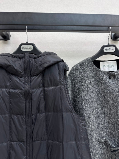 Down lined double-sided cashmere coat