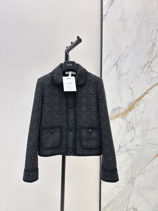 Dai Fei Teng plaid double pocket lapel jacket