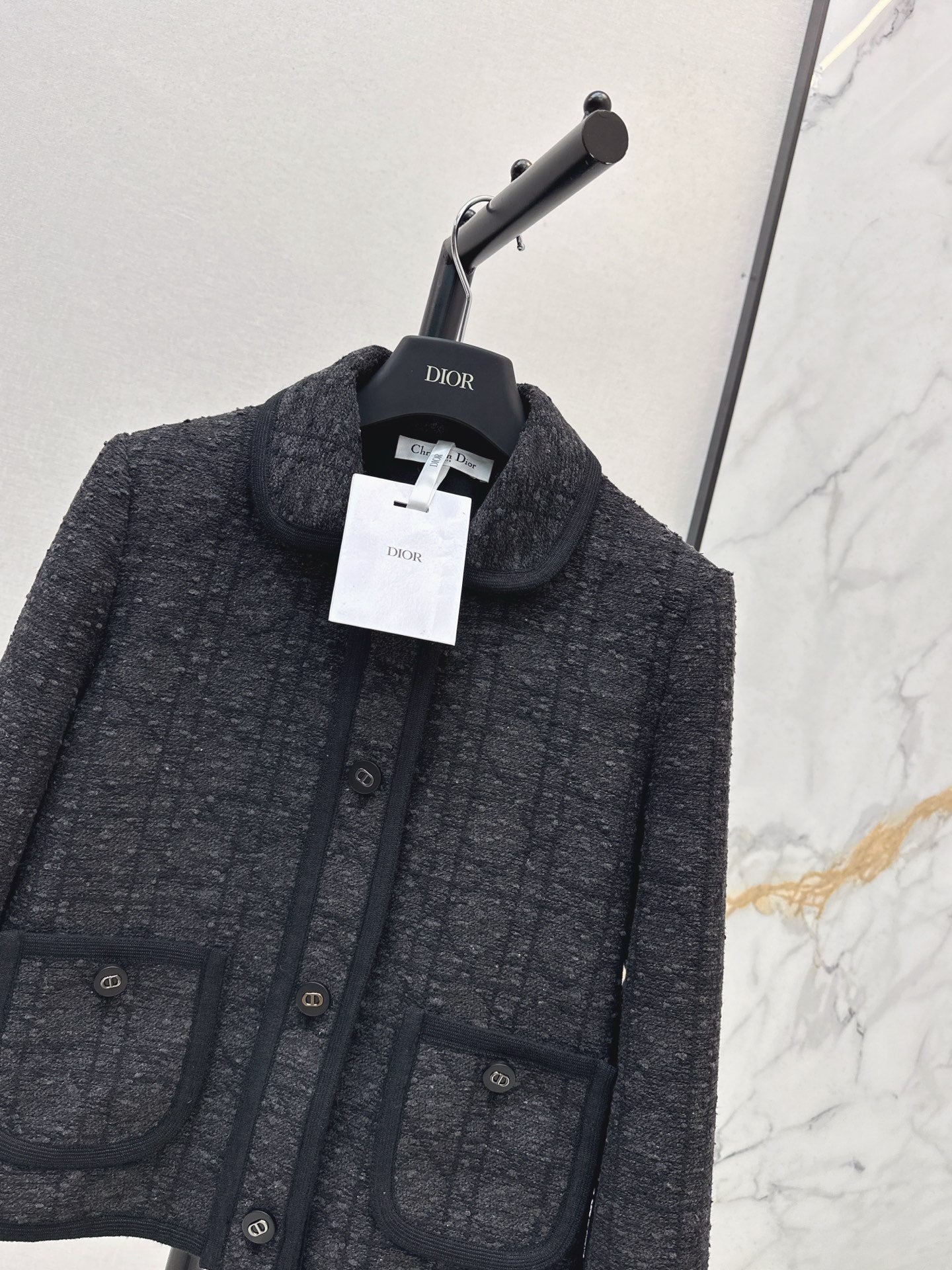Dai Fei Teng plaid double pocket lapel jacket