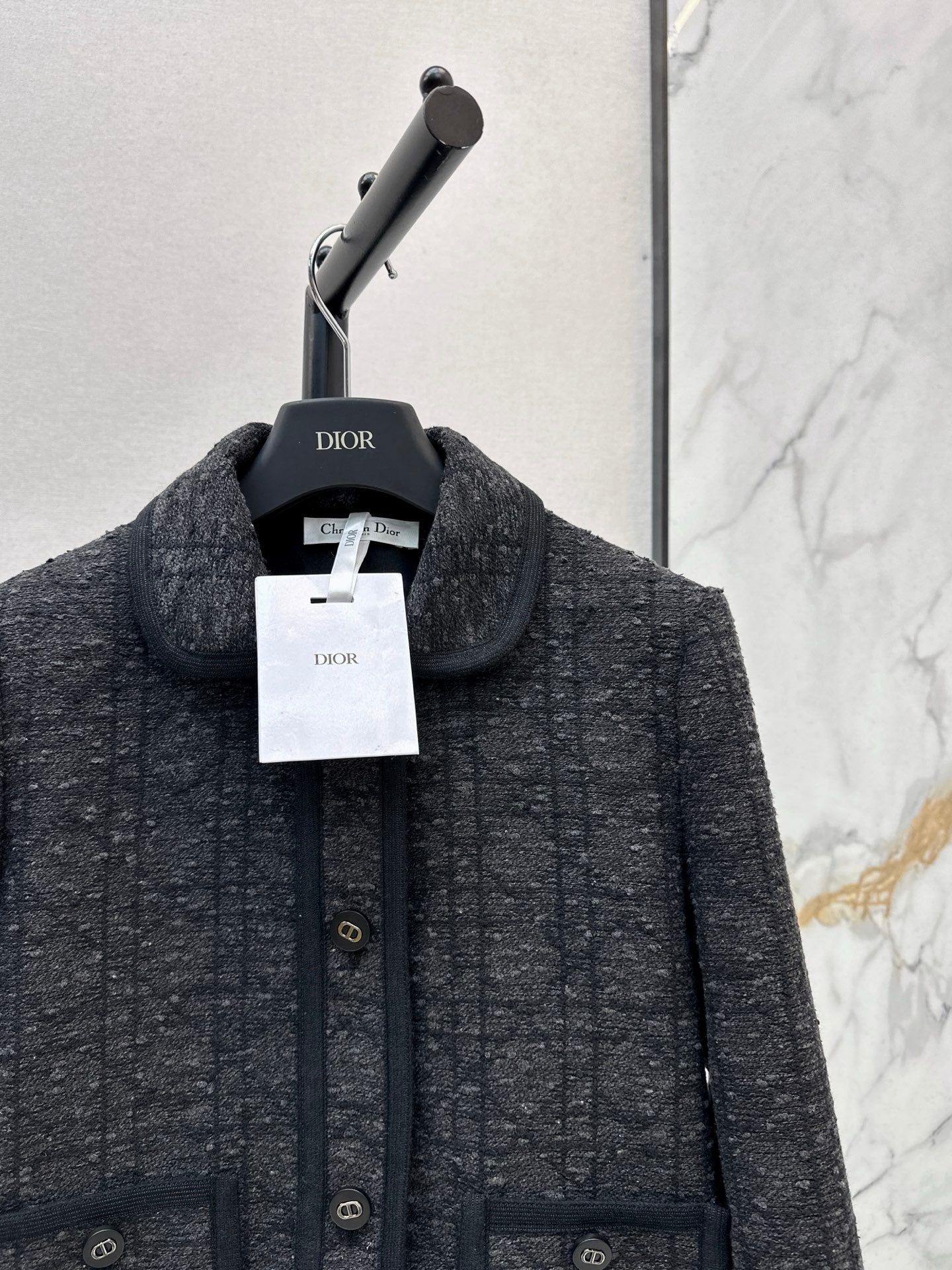 Dai Fei Teng plaid double pocket lapel jacket